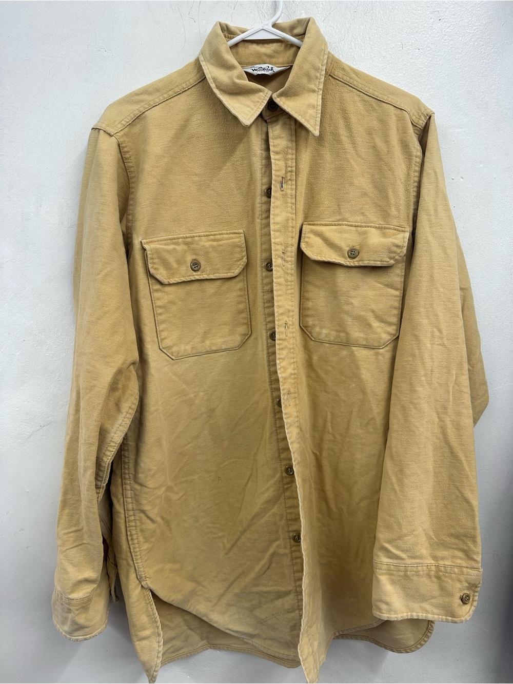 Woolrich vintage sun acid wash tanned yellow Workwear Overshirt Jacket size xl